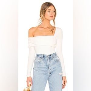 White off-the-shoulder bodysuit